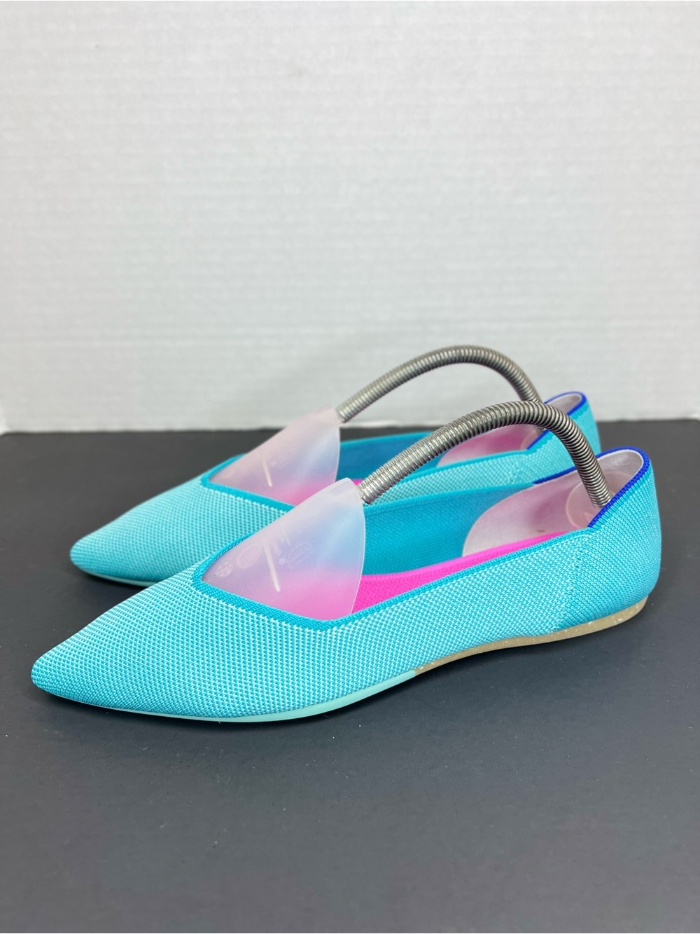 Rothy's “The Point” Retired Island Blue Pointed-Toe  Ballet Flats Womens Sz 9.5